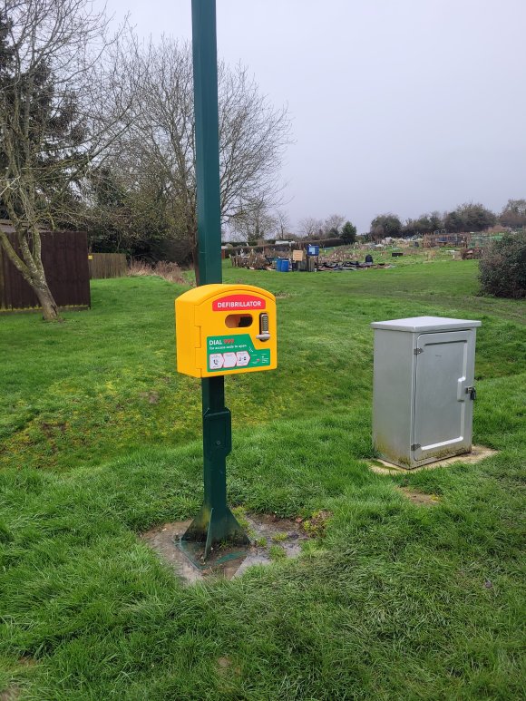 Defibrillator at St. Judith's Field