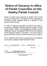 Councillor vacancy notice