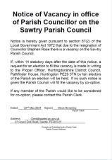 Councillor vacancy notice